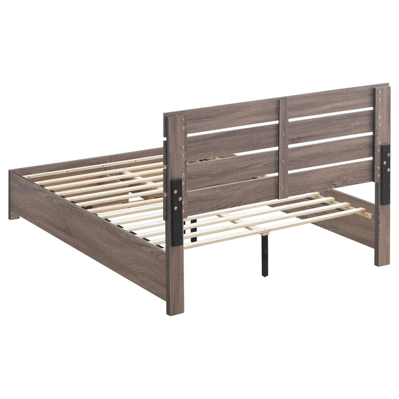 Cama con panel de almacenamiento de madera Brantford