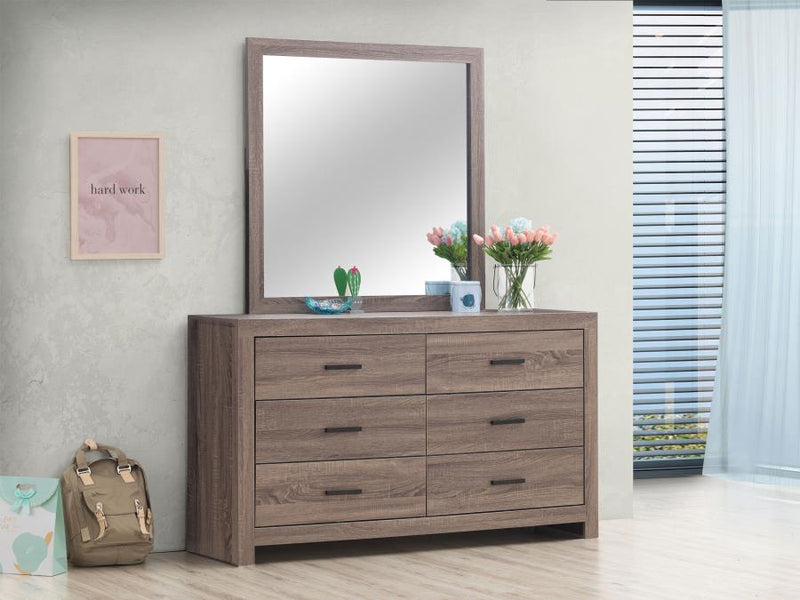 Cómoda Brantford de 6 cajones con espejo