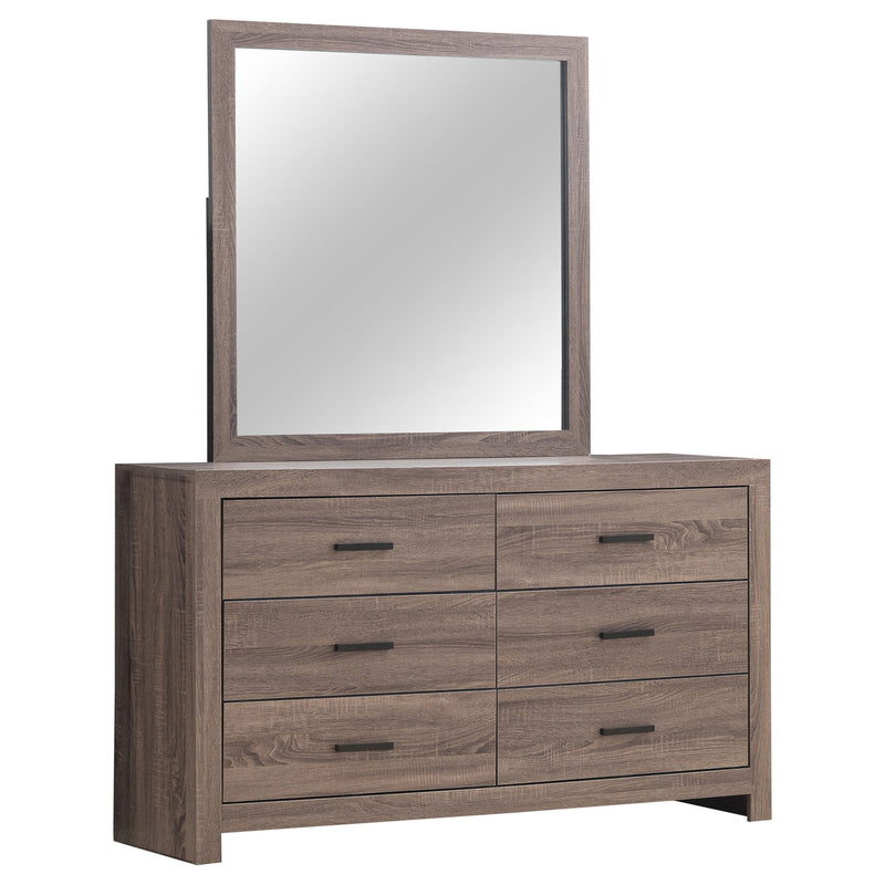 Cómoda Brantford de 6 cajones con espejo