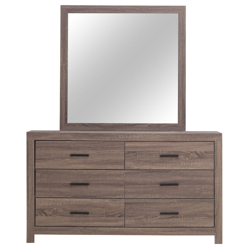 Cómoda Brantford de 6 cajones con espejo