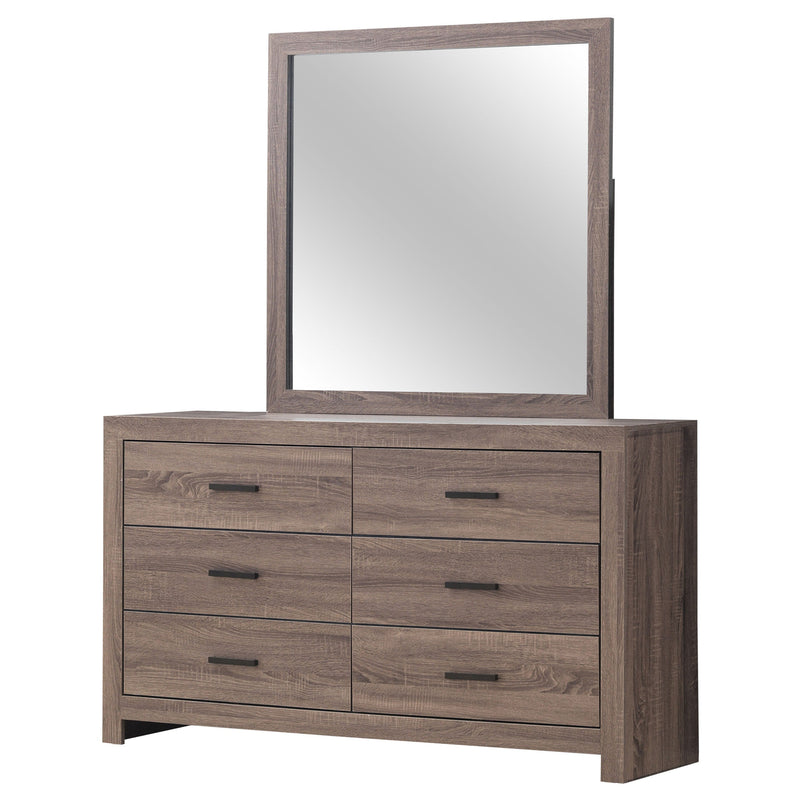 Cómoda Brantford de 6 cajones con espejo