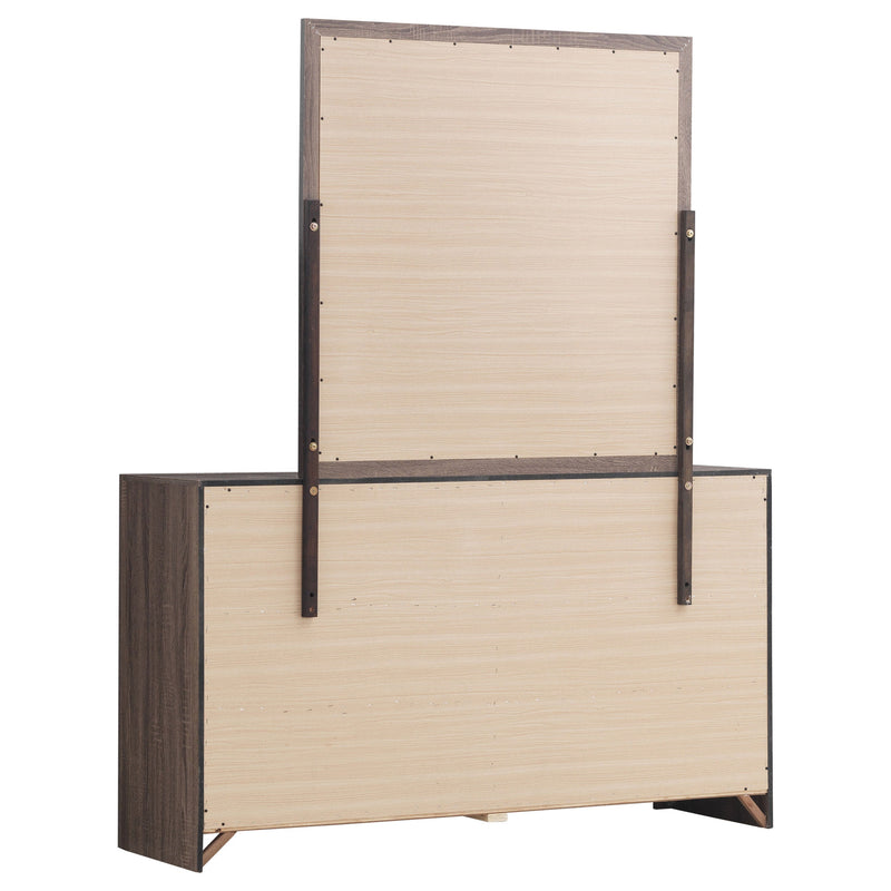 Cómoda Brantford de 6 cajones con espejo