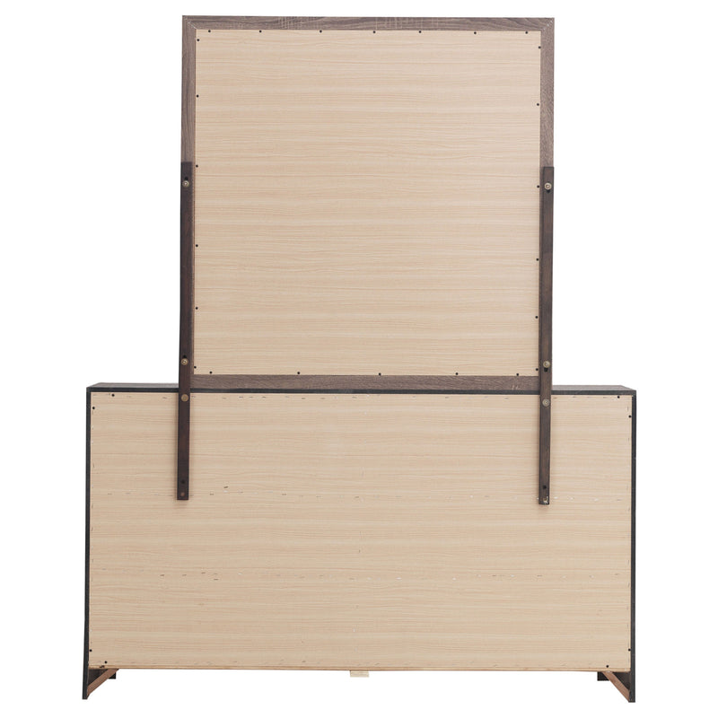 Cómoda Brantford de 6 cajones con espejo