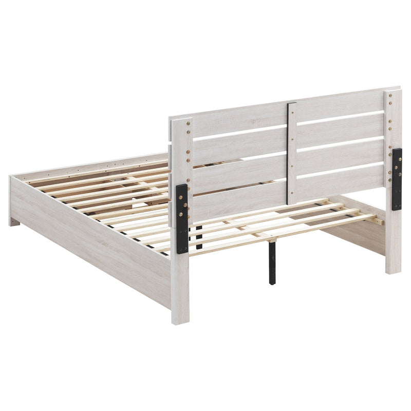 Cama con panel de almacenamiento de madera Brantford