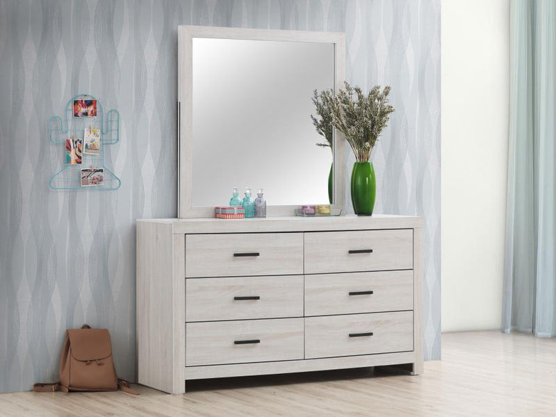 Cómoda Brantford de 6 cajones con espejo