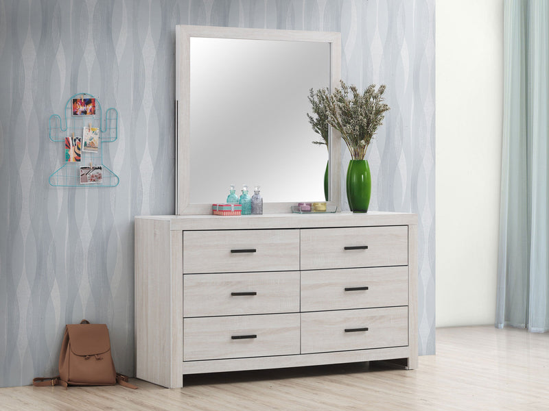 Cómoda Brantford de 6 cajones con espejo