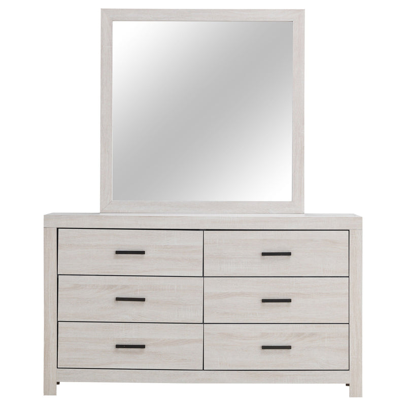 Cómoda Brantford de 6 cajones con espejo