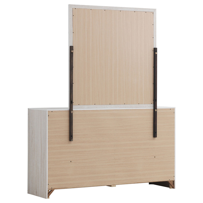 Cómoda Brantford de 6 cajones con espejo