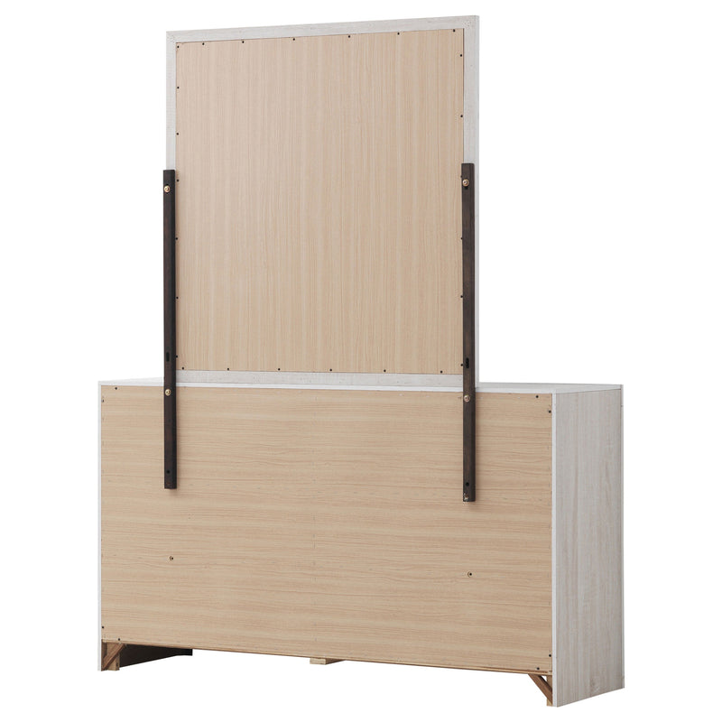 Cómoda Brantford de 6 cajones con espejo