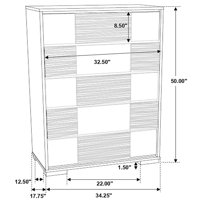 Blacktoft 5-drawer Chest Black