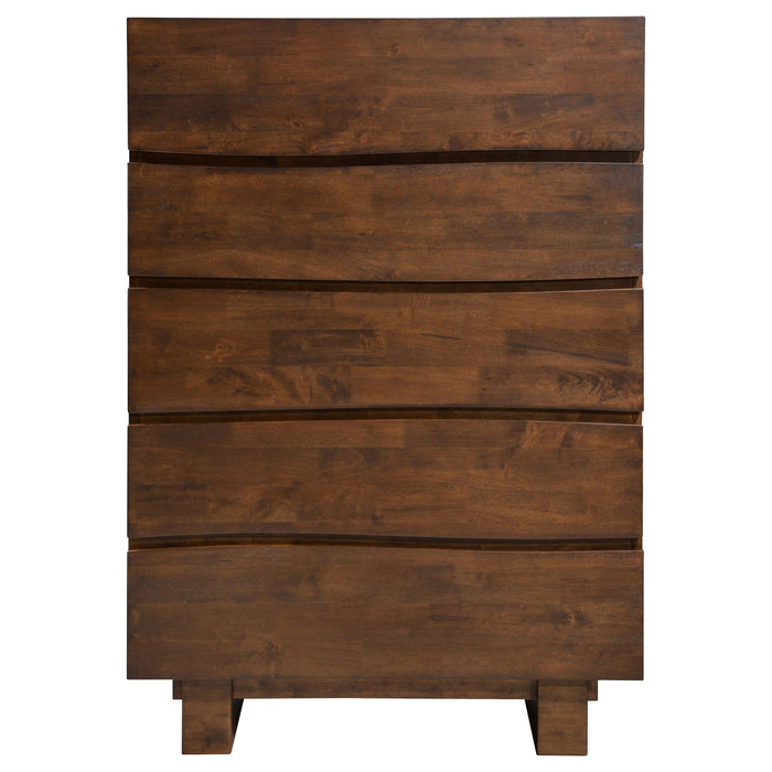 Genevieve 5-drawer Rectangular Chest Dark Brown