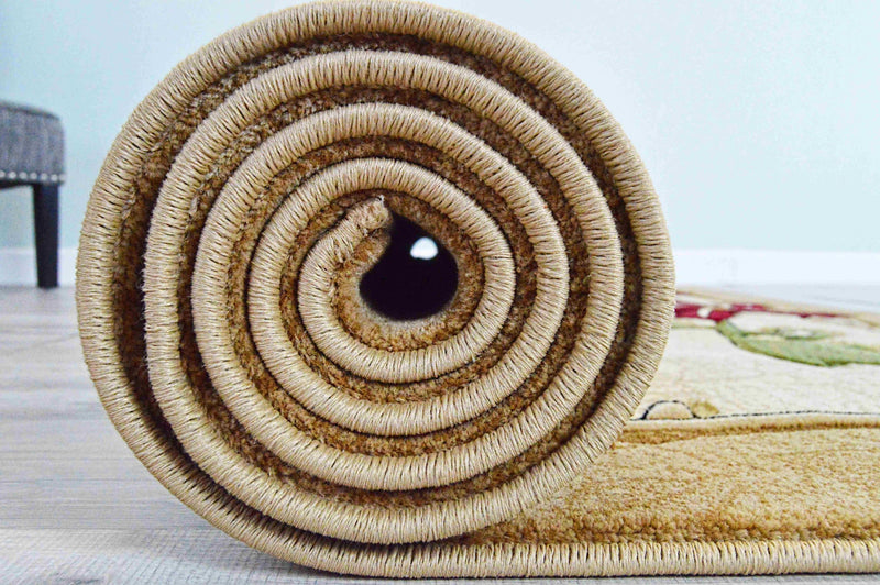GLAMOUR Design 207 Beige 8 Foot Round (7'8x7'8" Round)"