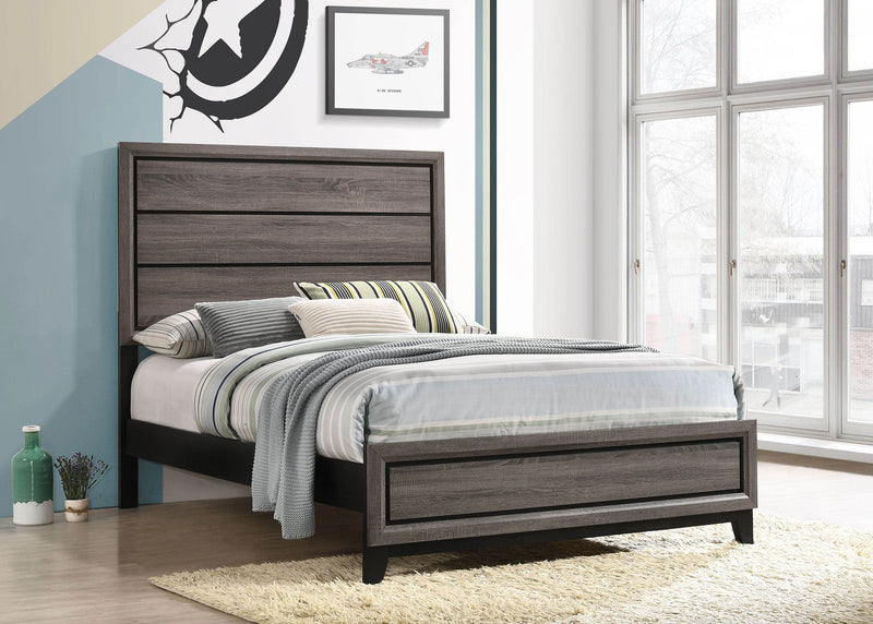 Cama de panel Watson, roble gris
