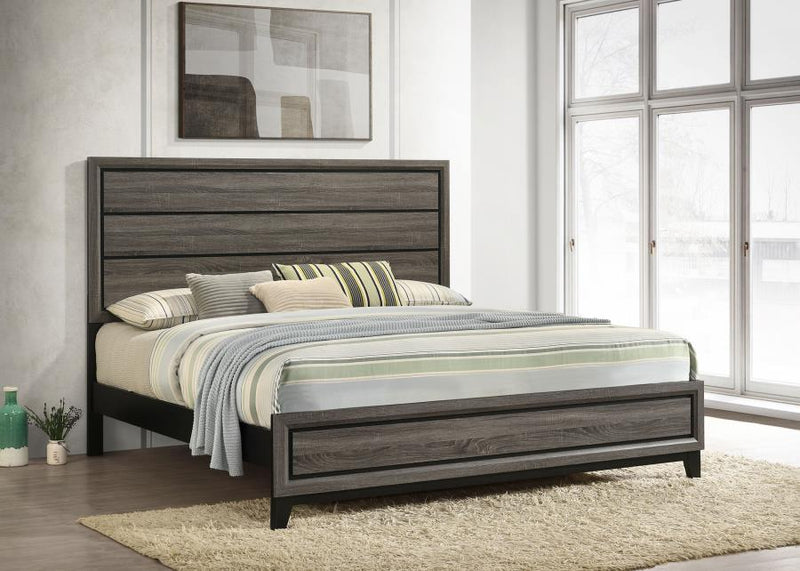Cama de panel Watson, roble gris