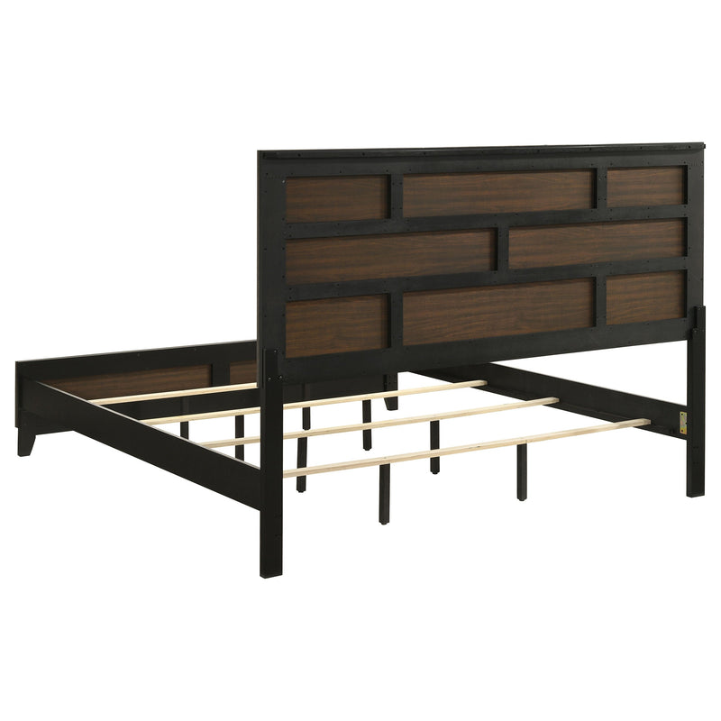 Cama de panel Watson, roble gris