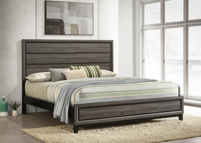 Cama de panel Watson, roble gris
