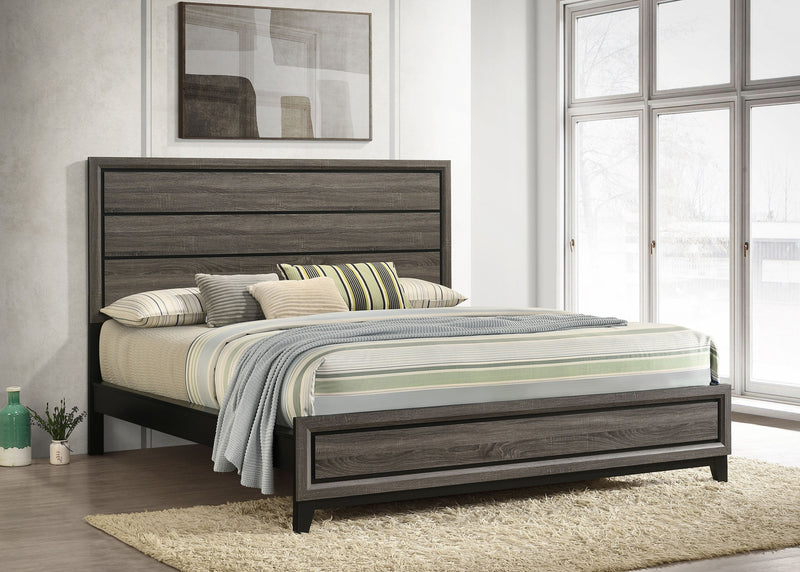 Cama de panel Watson, roble gris
