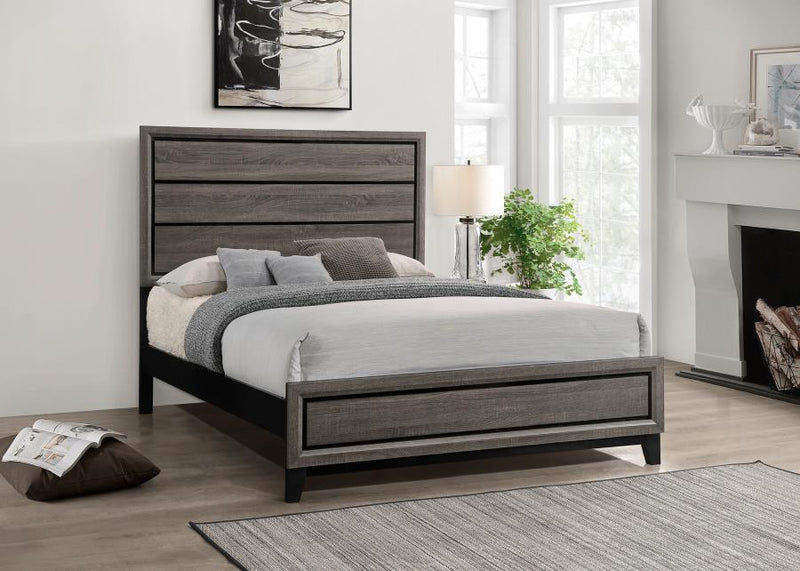 Cama de panel Watson, roble gris