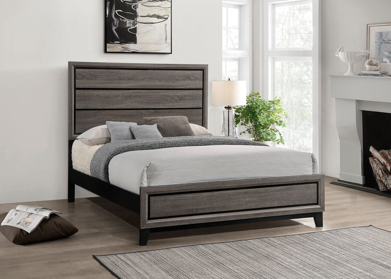 Cama de panel Watson, roble gris