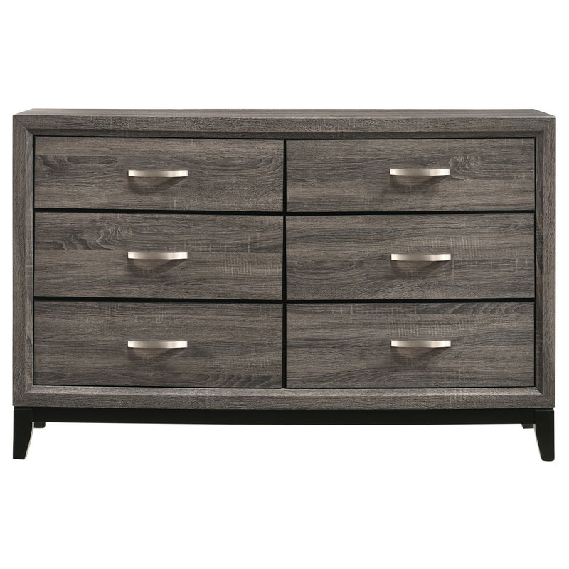 Cómoda Watson de 6 cajones roble gris