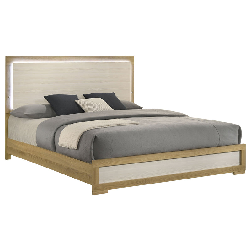 Cama de panel LED Hyland Wood natural y