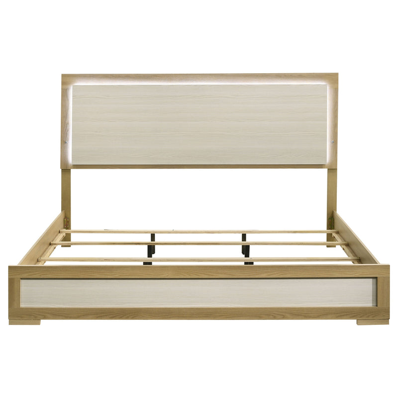 Cama de panel LED Hyland Wood natural y