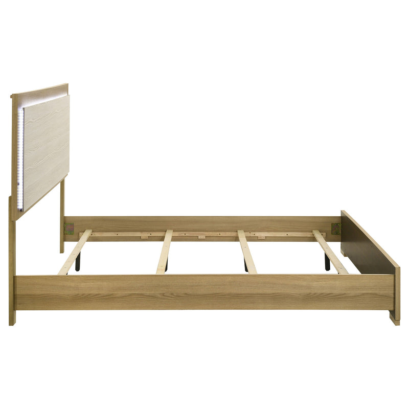 Cama de panel LED Hyland Wood natural y