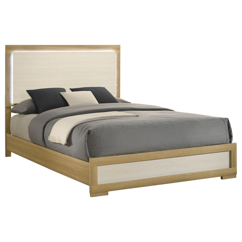 Cama de panel LED Hyland Wood natural y