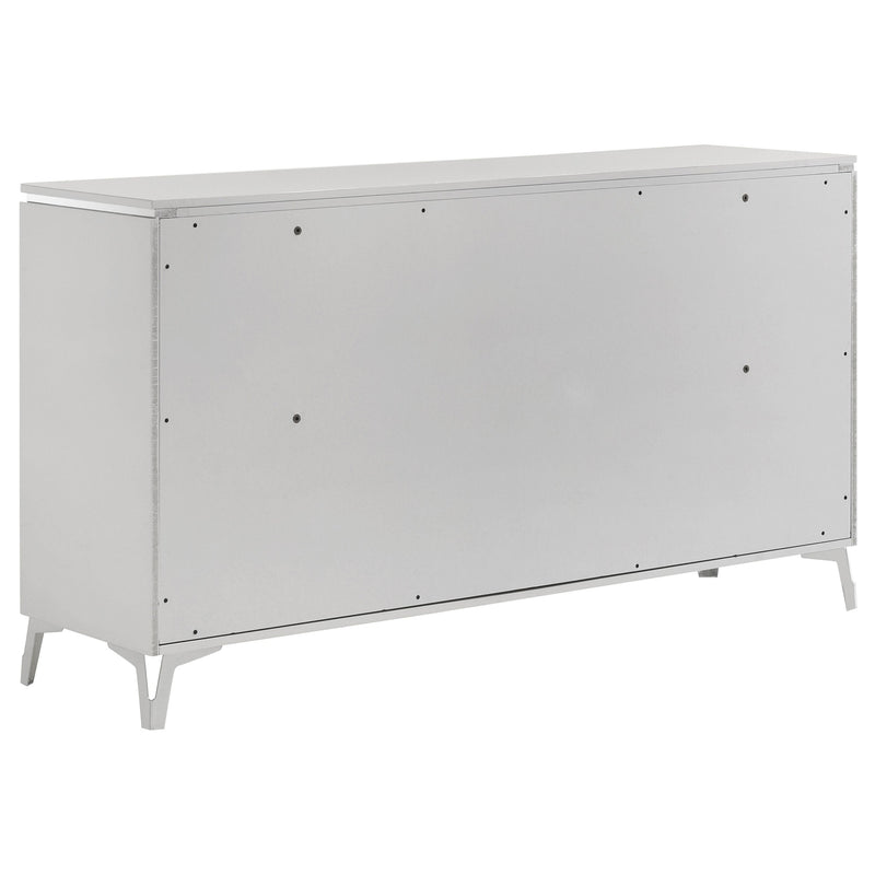 Cassia Cómoda de 6 cajones para dormitorio, color blanco brillante