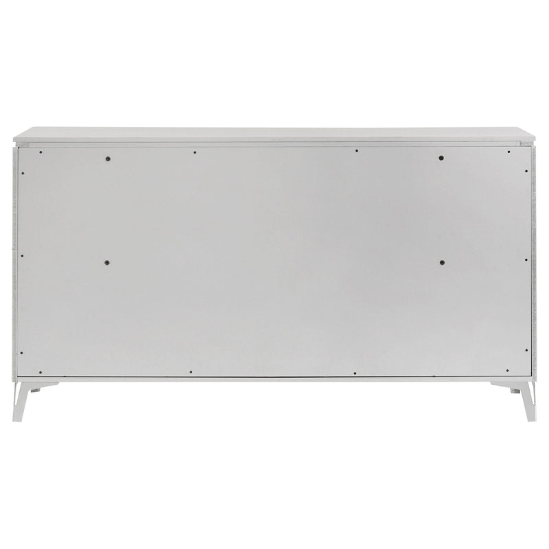 Cassia Cómoda de 6 cajones para dormitorio, color blanco brillante