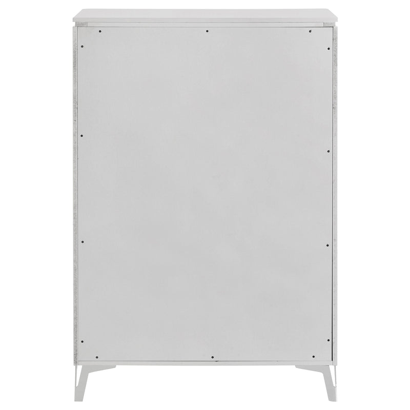 Cassia 5-drawer Bedroom Chest of Drawers White High Gloss