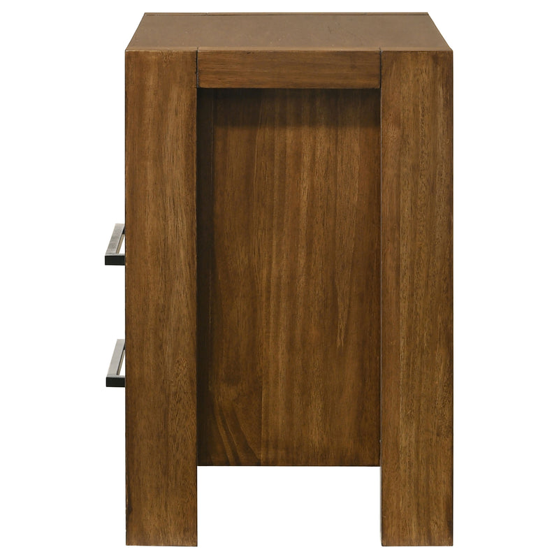 Mesa de noche/mesita de noche Adderley de 2 cajones, marrón cálido