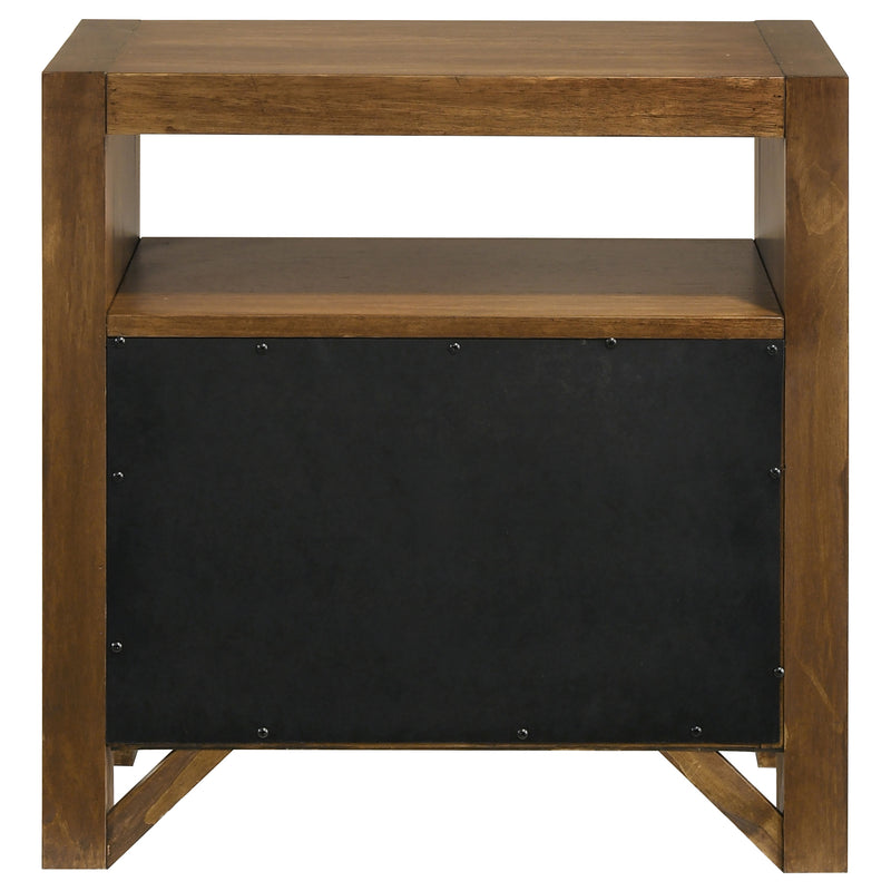 Mesa de noche/mesita de noche Adderley de 2 cajones, marrón cálido