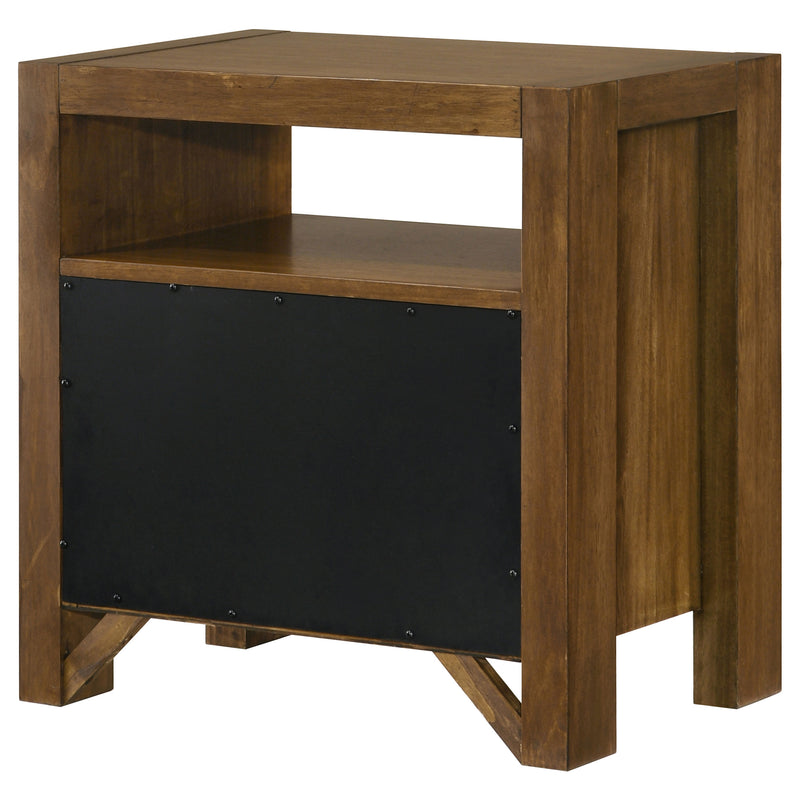 Mesa de noche/mesita de noche Adderley de 2 cajones, marrón cálido