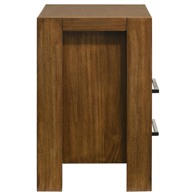 Mesa de noche/mesita de noche Adderley de 2 cajones, marrón cálido