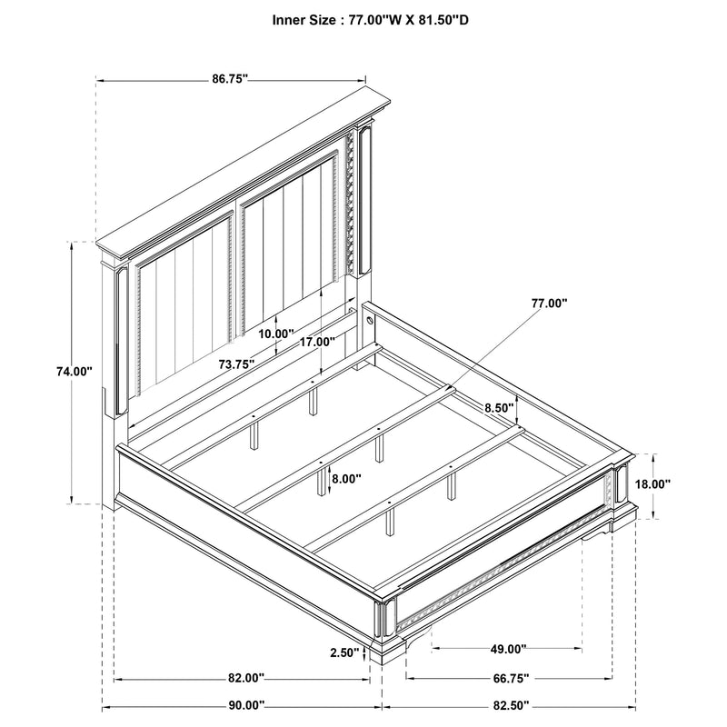 McKinney LED Light Panel Bed Vintage