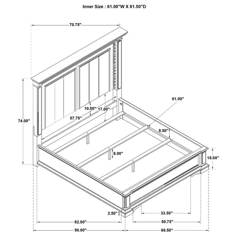McKinney LED Light Panel Bed Vintage