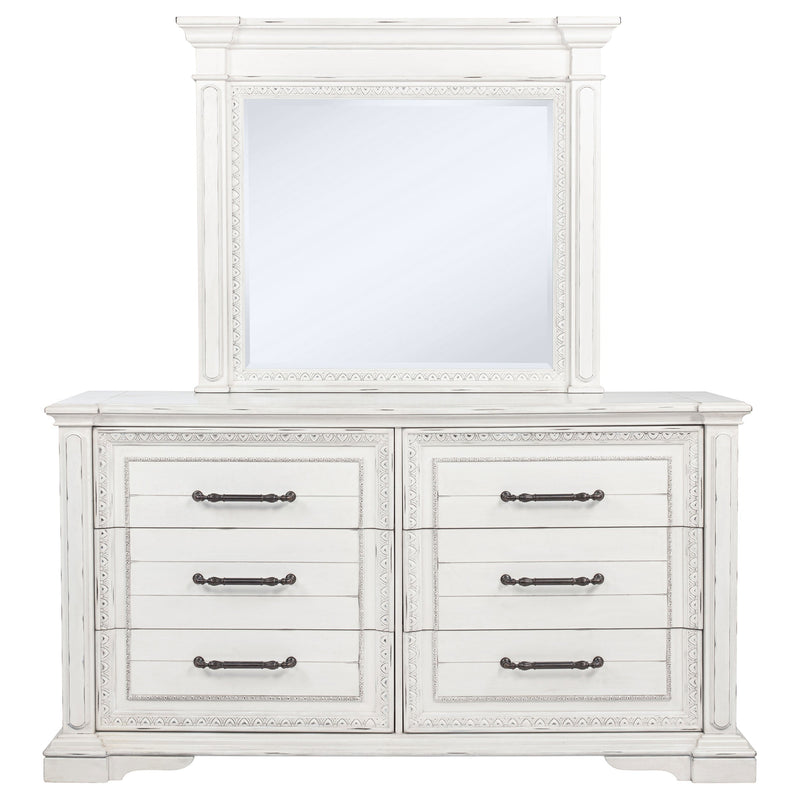 McKinney 6-drawer Bedroom Dresser with Mirror Vintage White