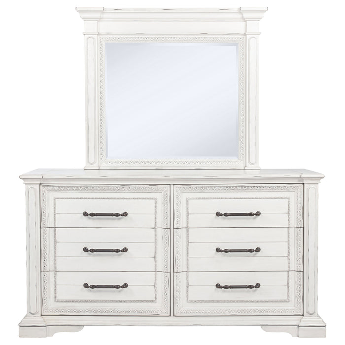 McKinney 6-drawer Bedroom Dresser with Mirror Vintage White