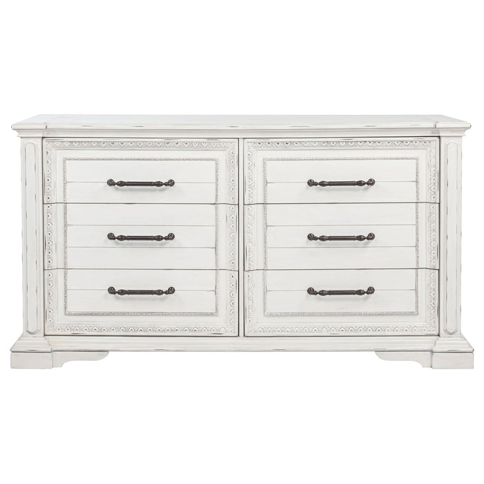 McKinney 6-drawer Bedroom Dresser Cabinet Vintage White