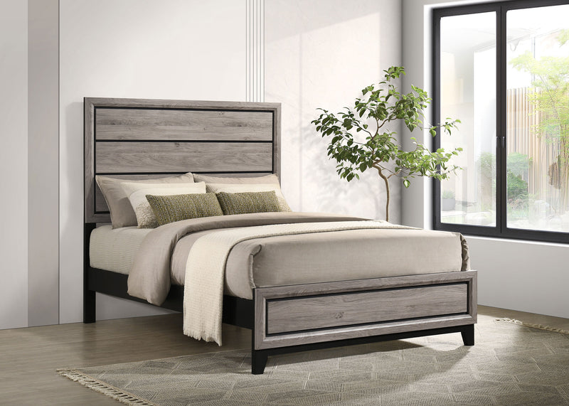 Cama Watson Wood Panel de color topo claro