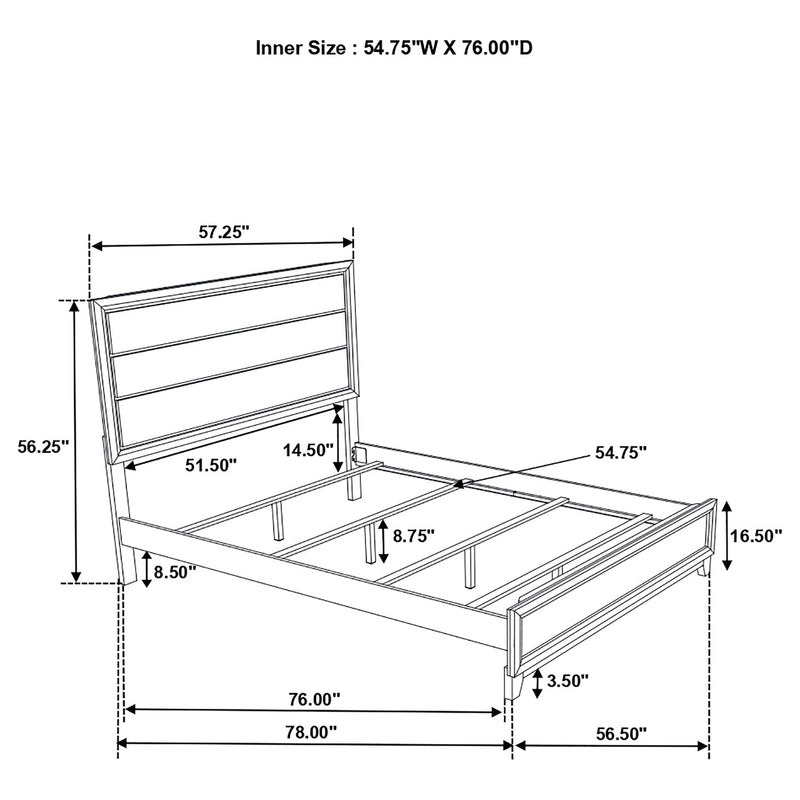 Cama Watson Wood Panel de color topo claro