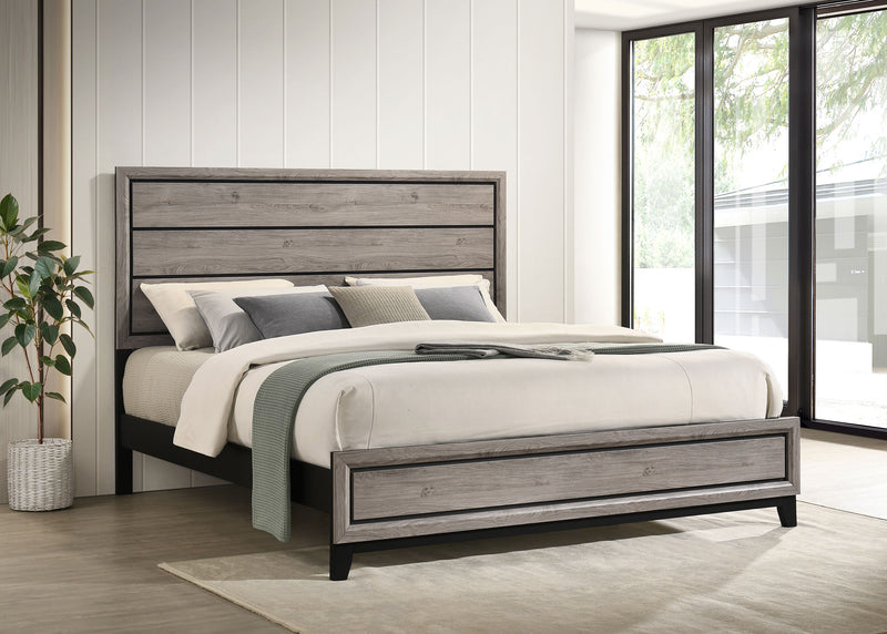 Cama Watson Wood Panel de color topo claro