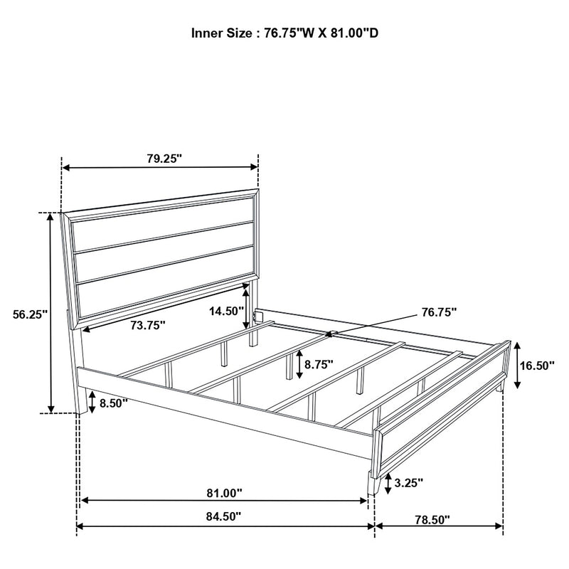 Cama Watson Wood Panel de color topo claro