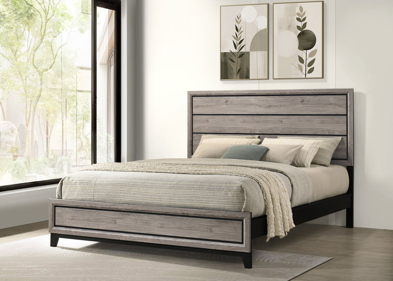 Cama Watson Wood Panel de color topo claro