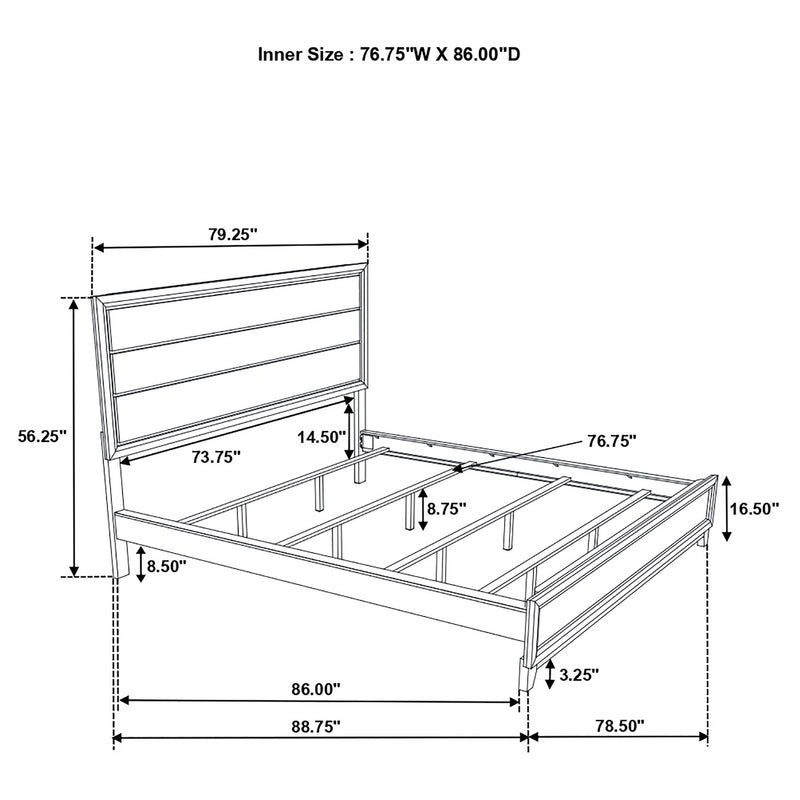 Cama Watson Wood Panel de color topo claro