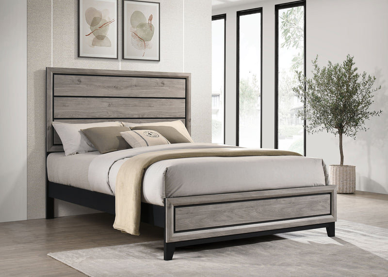 Cama Watson Wood Panel de color topo claro
