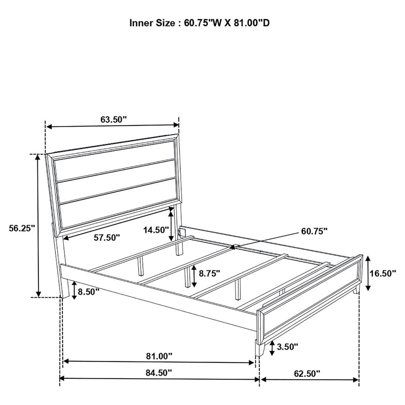 Cama Watson Wood Panel de color topo claro