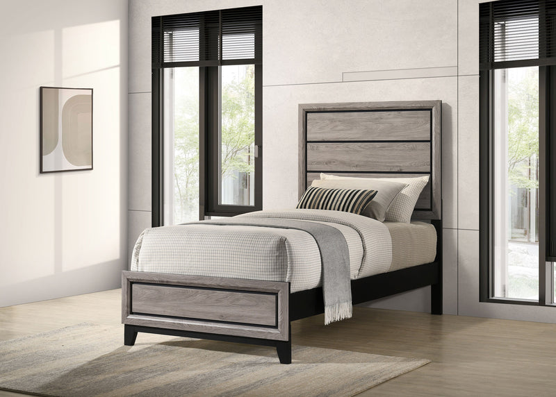 Cama Watson Wood Panel de color topo claro