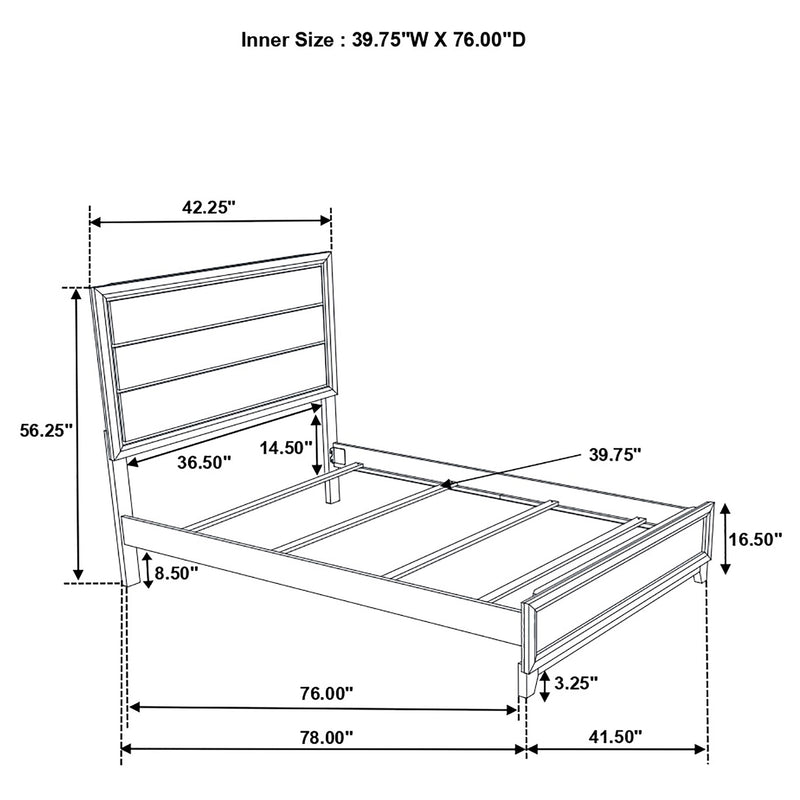 Cama Watson Wood Panel de color topo claro